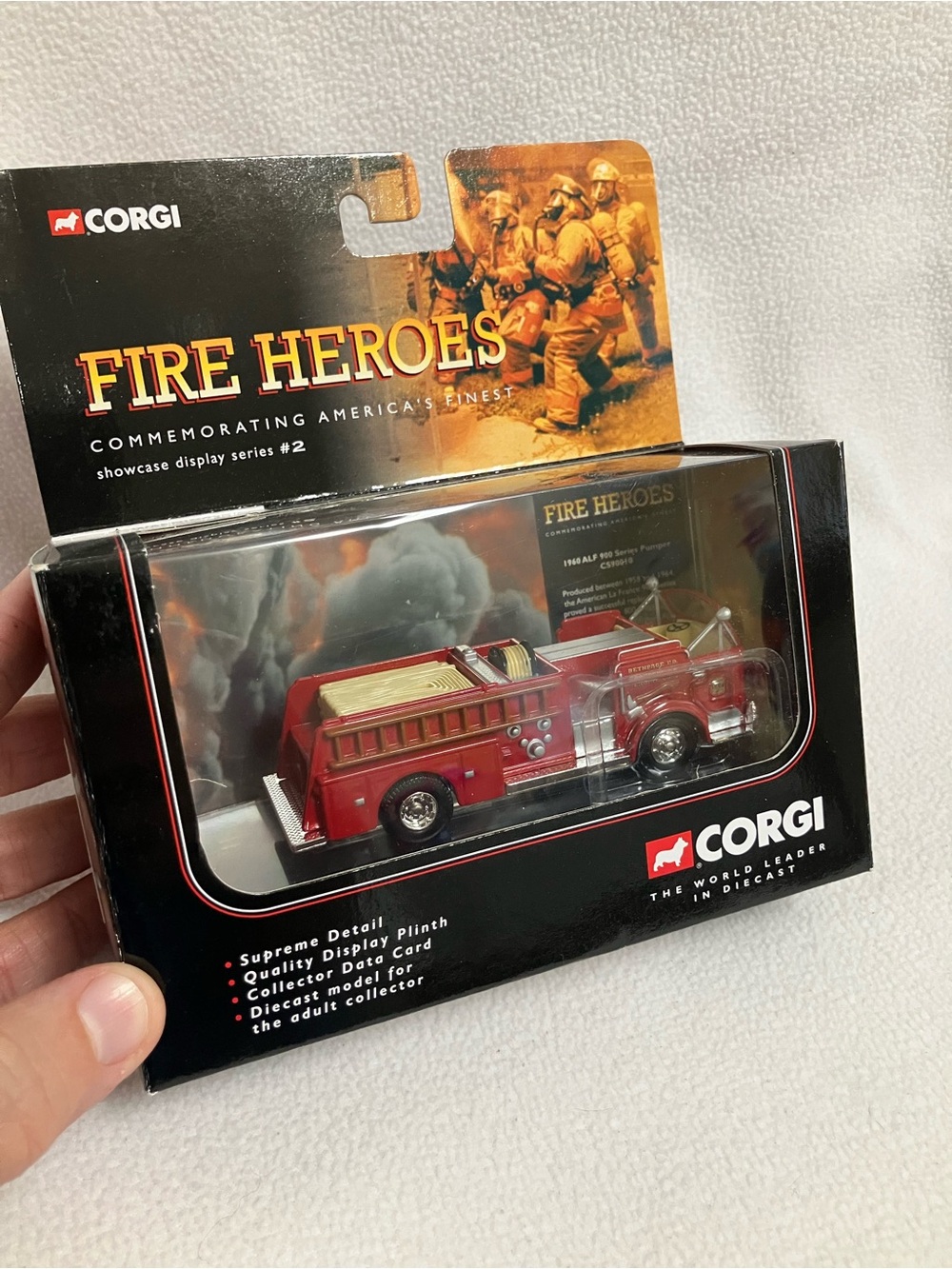 Corgi Fire Heroes 1960 ALF 900 Series Pumper (Bethpage F.D.) diecast model truck